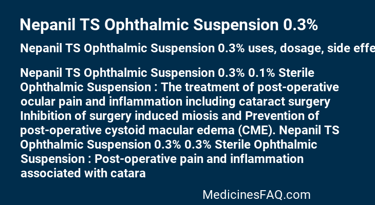 Nepanil TS Ophthalmic Suspension 0.3%