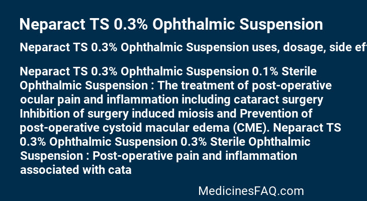 Neparact TS 0.3% Ophthalmic Suspension