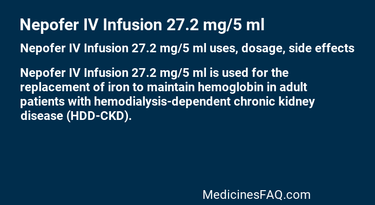 Nepofer IV Infusion 27.2 mg/5 ml