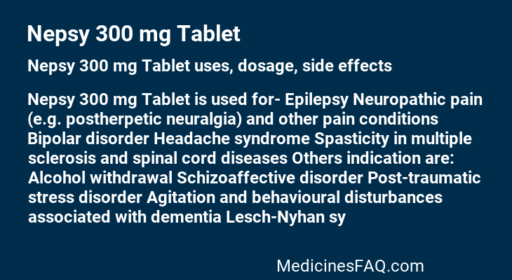 Nepsy 300 mg Tablet