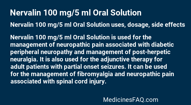 Nervalin 100 mg/5 ml Oral Solution