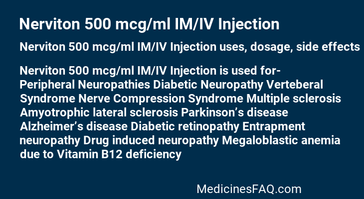 Nerviton 500 mcg/ml IM/IV Injection