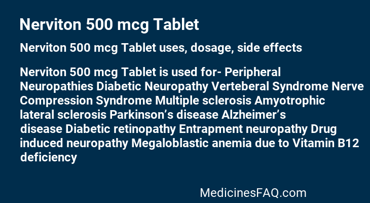 Nerviton 500 mcg Tablet