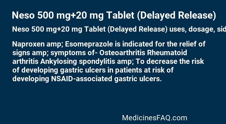 Neso 500 mg+20 mg Tablet (Delayed Release)