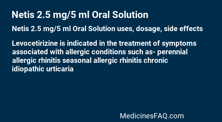 Netis 2.5 mg/5 ml Oral Solution