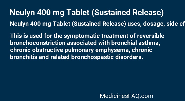 Neulyn 400 mg Tablet (Sustained Release)