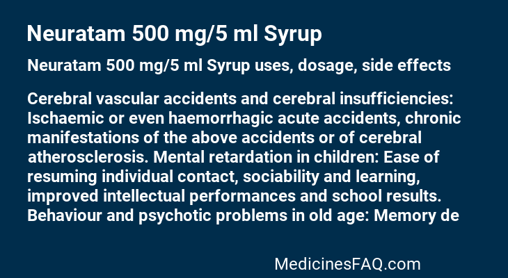 Neuratam 500 mg/5 ml Syrup