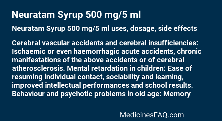 Neuratam Syrup 500 mg/5 ml