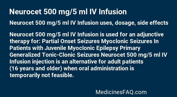 Neurocet 500 mg/5 ml IV Infusion