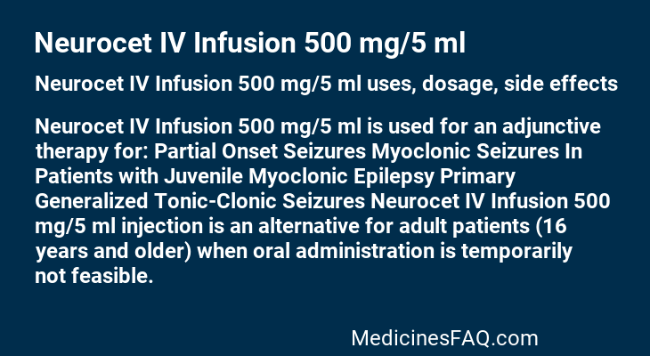 Neurocet IV Infusion 500 mg/5 ml