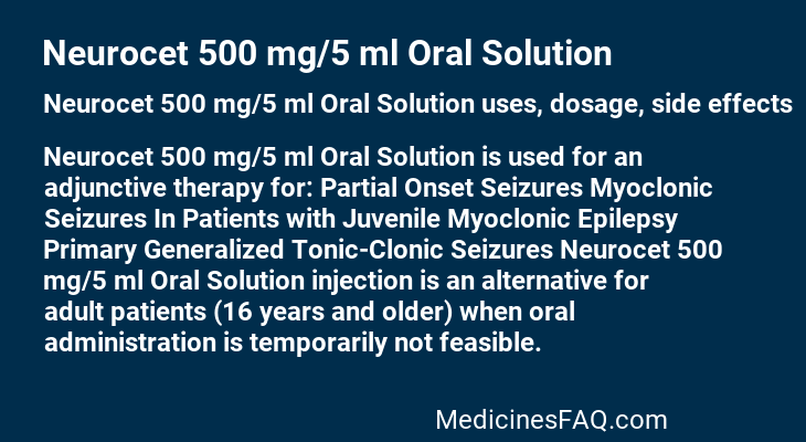 Neurocet 500 mg/5 ml Oral Solution