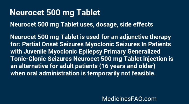 Neurocet 500 mg Tablet