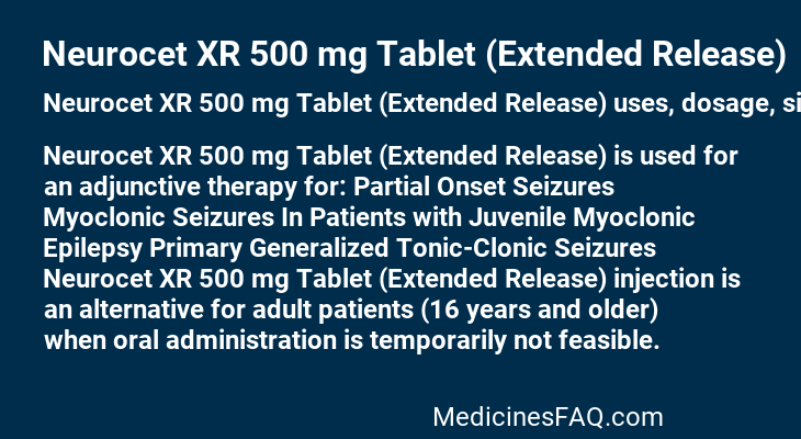 Neurocet XR 500 mg Tablet (Extended Release)