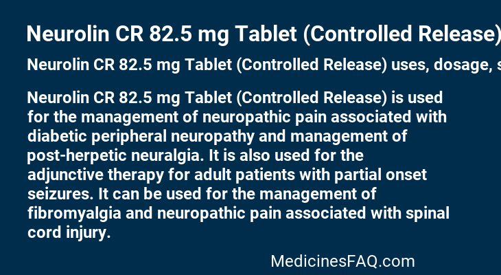 Neurolin CR 82.5 mg Tablet (Controlled Release)