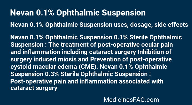 Nevan 0.1% Ophthalmic Suspension