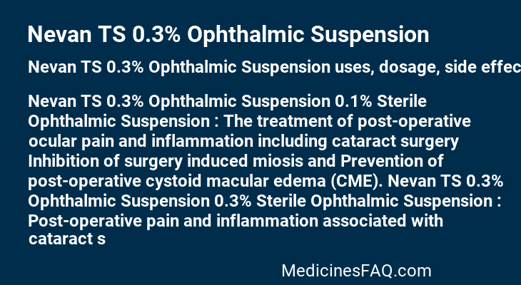 Nevan TS 0.3% Ophthalmic Suspension