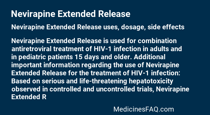 Nevirapine Extended Release