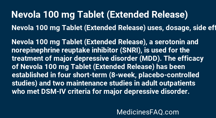 Nevola 100 mg Tablet (Extended Release)