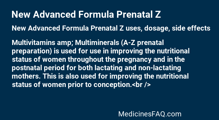 New Advanced Formula Prenatal Z
