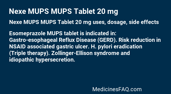 Nexe MUPS MUPS Tablet 20 mg