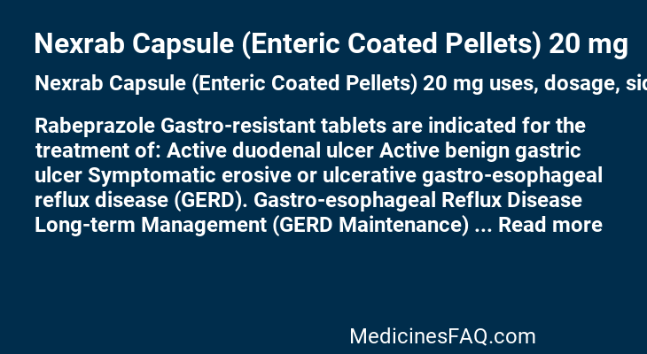 Nexrab Capsule (Enteric Coated Pellets) 20 mg