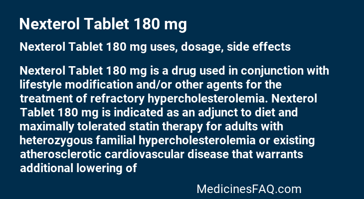 Nexterol Tablet 180 mg