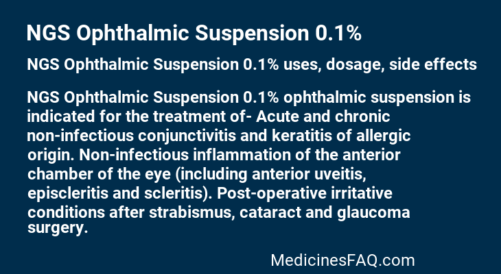 NGS Ophthalmic Suspension 0.1%