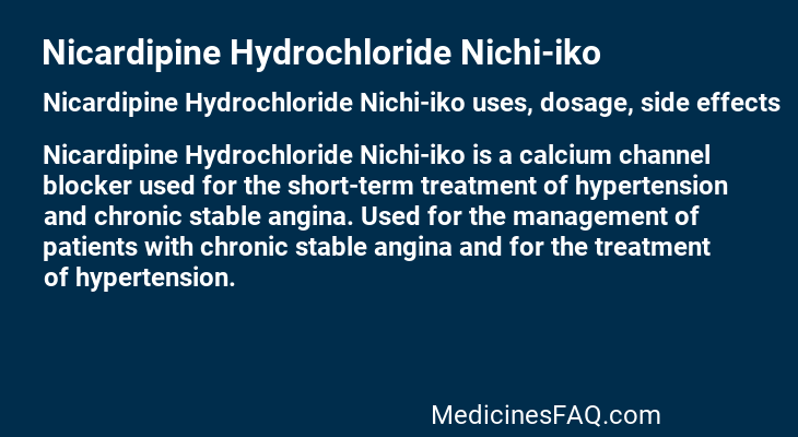 Nicardipine Hydrochloride Nichi-iko