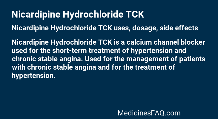Nicardipine Hydrochloride TCK