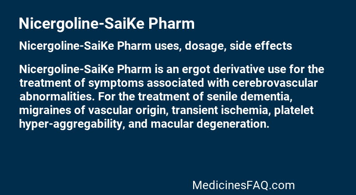 Nicergoline-SaiKe Pharm