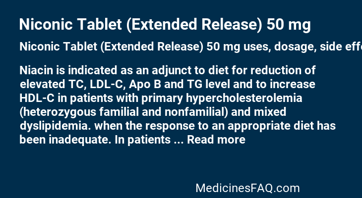 Niconic Tablet (Extended Release) 50 mg