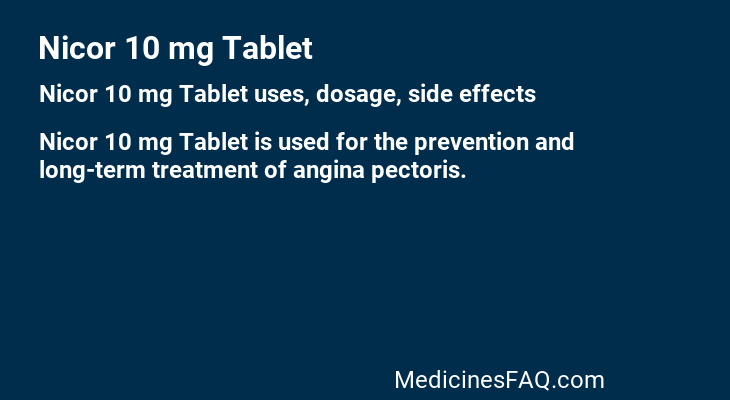 Nicor 10 mg Tablet