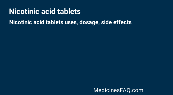 Nicotinic acid tablets