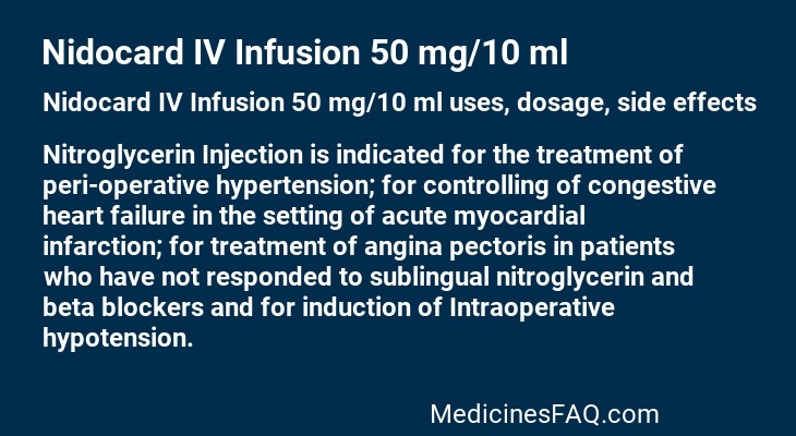 Nidocard IV Infusion 50 mg/10 ml