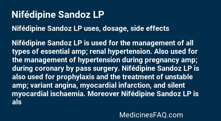 Nifédipine Sandoz LP