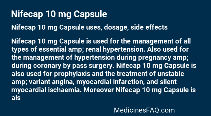 Nifecap 10 mg Capsule