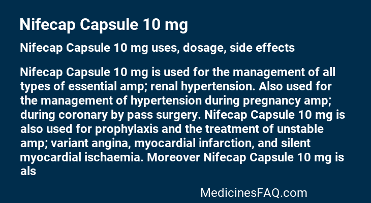 Nifecap Capsule 10 mg