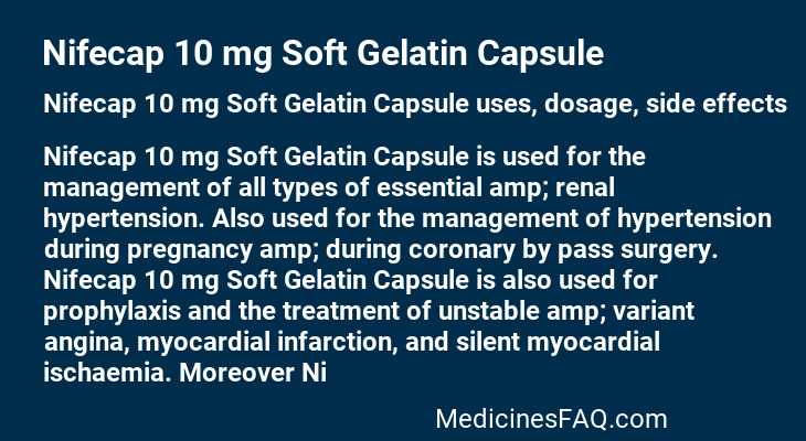 Nifecap 10 mg Soft Gelatin Capsule