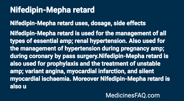 Nifedipin-Mepha retard