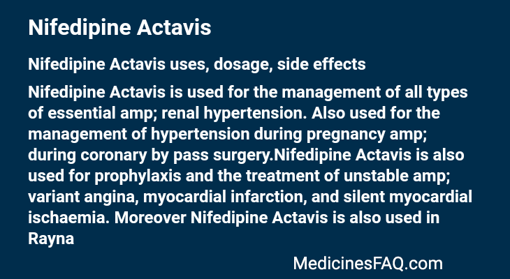 Nifedipine Actavis