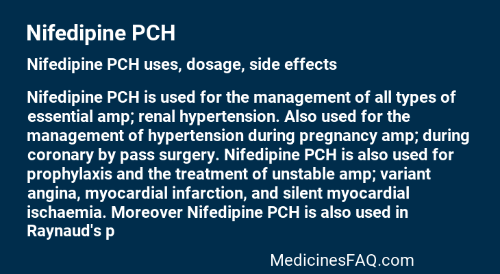 Nifedipine PCH