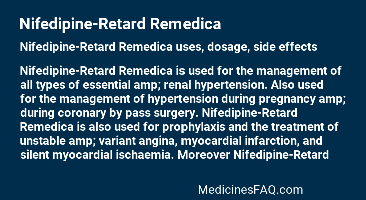 Nifedipine-Retard Remedica