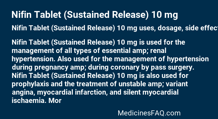 Nifin Tablet (Sustained Release) 10 mg