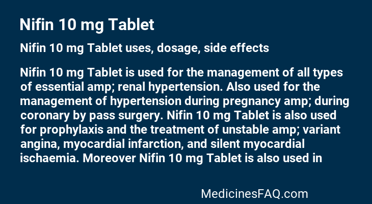 Nifin 10 mg Tablet