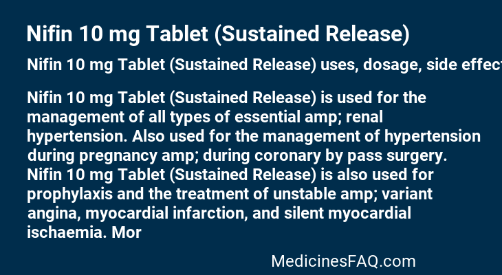 Nifin 10 mg Tablet (Sustained Release)