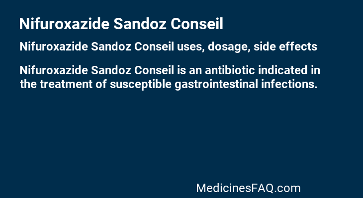 Nifuroxazide Sandoz Conseil