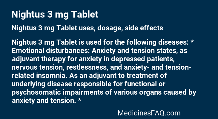 Nightus 3 mg Tablet