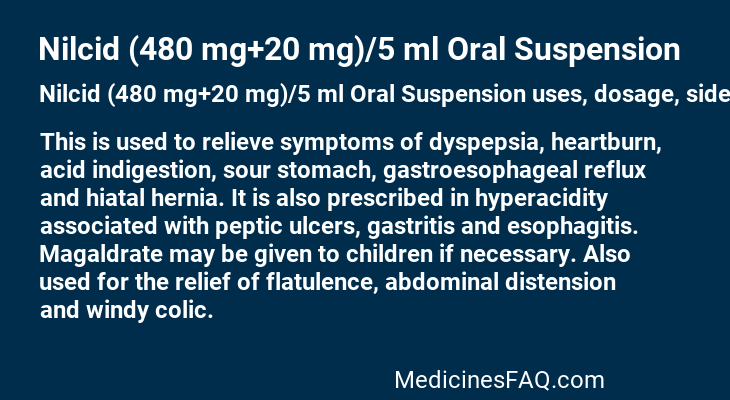 Nilcid (480 mg+20 mg)/5 ml Oral Suspension