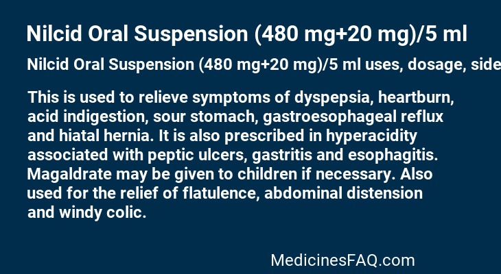 Nilcid Oral Suspension (480 mg+20 mg)/5 ml