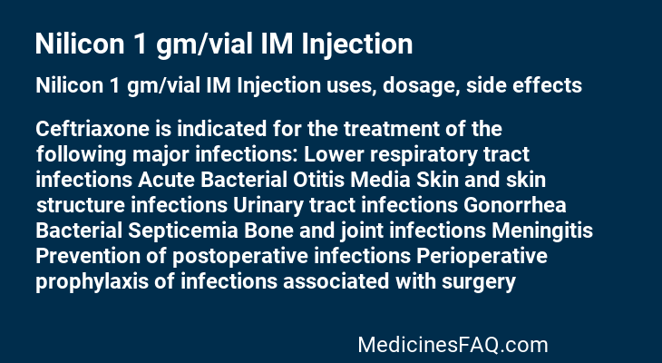 Nilicon 1 gm/vial IM Injection